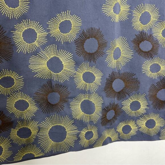 Boden Blue Embroidered Sunburst A line Pencil Skirt Size 8 - Picture 3 of 12